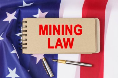 Kanun ve düzen kavramı. Amerika Birleşik Devletleri bayrağının arka planında üzerinde 