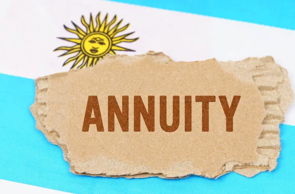 Affärs Och Ekonomikoncept Mot Bakgrund Argentinas Flagga Ligger Kartong Med — Stockfoto
