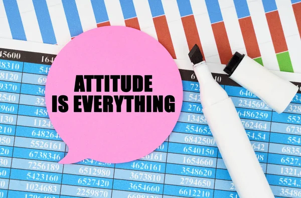 Business Economics Concept Financial Statements Charts Marker Sticker Inscription Attitude — Stock fotografie