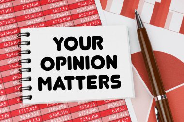 İş ve finans kavramı. Finansal dökümanlar ve çizelgelerde bir defter var, üzerinde senin görüşlerin yazılı.