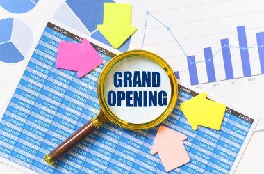 İş ve finans kavramı. Masanın üzerinde mali raporlar, çizelgeler ve bir büyüteç var. İçindeki yazıda...