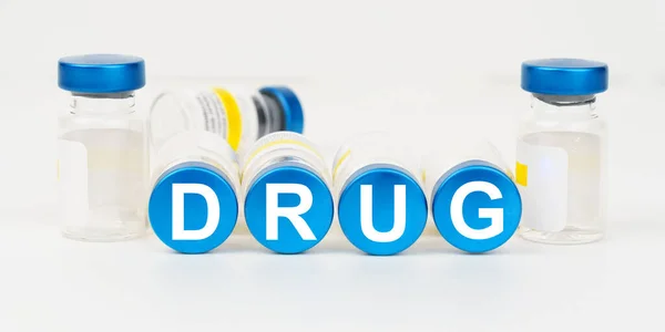 Concepto Medicina Salud Los Tejados Azules Las Inyecciones Dice Drogas —  Fotos de Stock