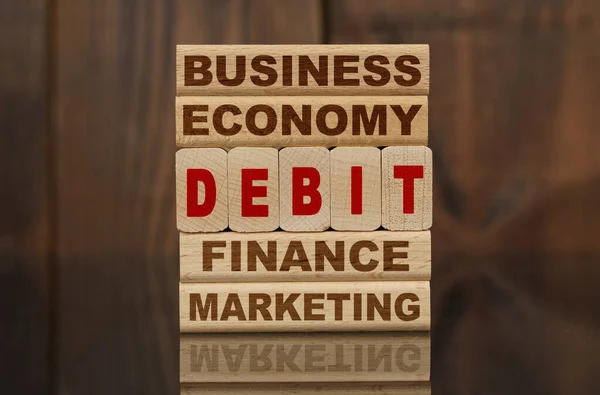 Концепция Финансов Экономики Деревянные Блоки Текстом Бизнес Экономика Финансы Маркетинг — стоковое фото