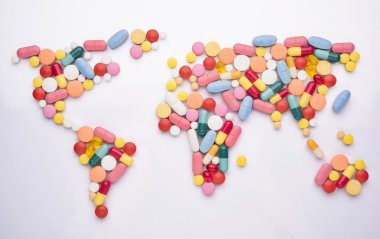 World map medicine clipart