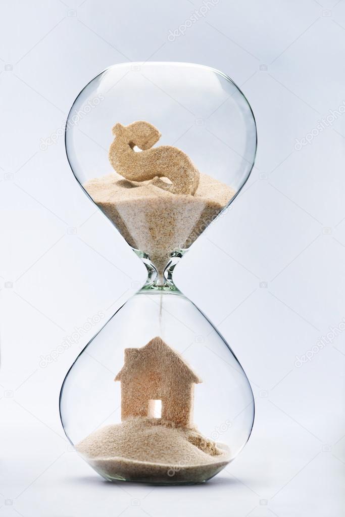 Hourglass house mortgage concept