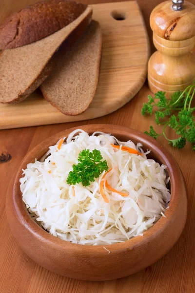 Sauerkraut - fermented cabbage — Stock Photo, Image