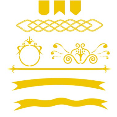 vintage vektör öğeleri kümesi