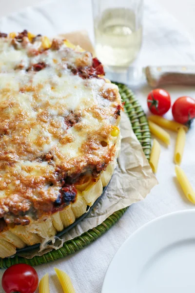 Macaroni casserole with cheese — Stock Photo, Image