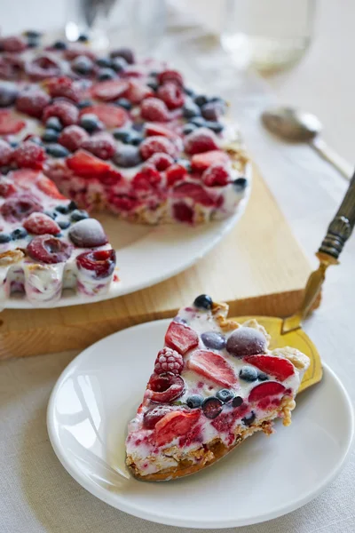 Homemade icecream berry pie — Stock Photo, Image