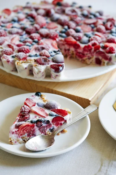 Homemade icecream berry pie — Stock Photo, Image