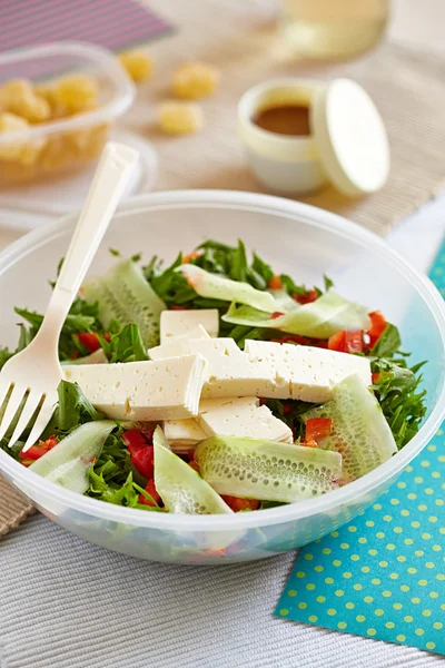 Vegetable salad with cheese — Stock Photo, Image