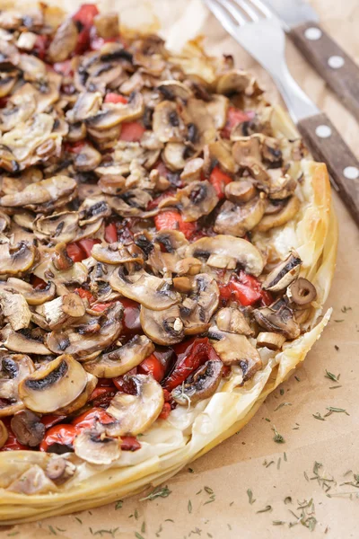 Mushroom pizza closeup — Stock Photo, Image