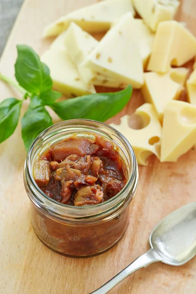 Vegetable chutney in a jar — Stock Photo, Image