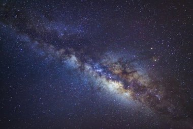 The Panorama milky way galaxy.Long exposure photograph.with grain clipart