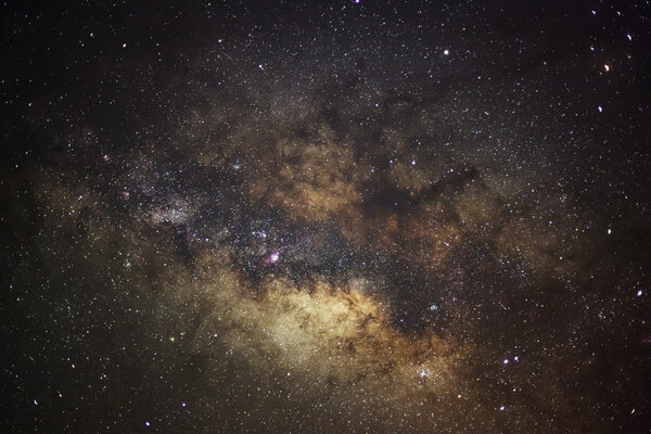 The center of milky way galaxy, Long exposure photograph, with grain
