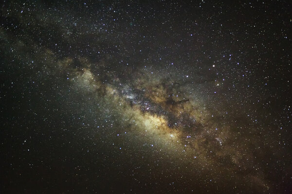 milky way galaxy, Long exposure photograph,with grain