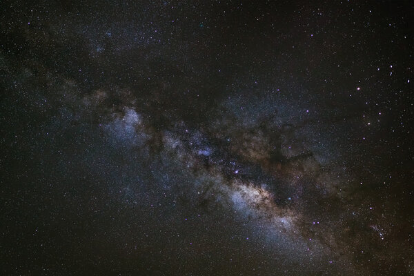 milky way galaxy, Long exposure photograph,with grain