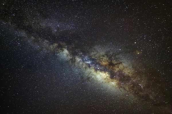 Galaxia Panorama Calea Lactee. Fotografie de expunere lungă cu cereale — Fotografie, imagine de stoc