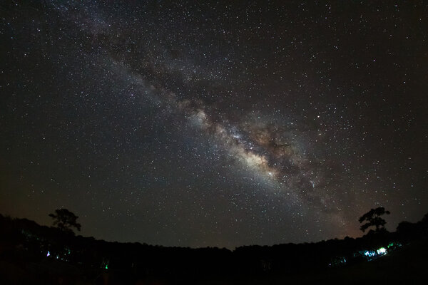 Milky way galaxy at Phu Hin Rong Kla National Park, Phitsanulok Thailand
