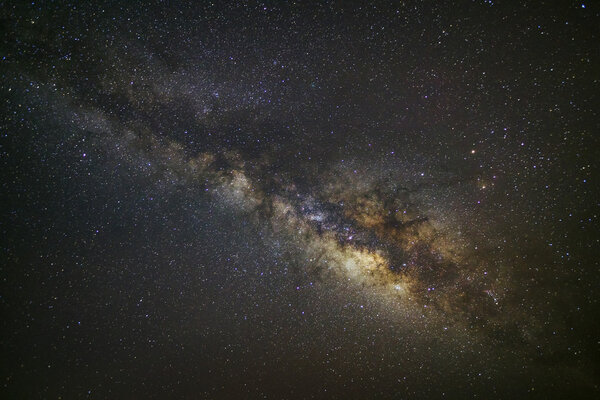 Milky Way Galaxy,Long exposure photograph, with grain