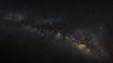 Panorama Samanyolu Gökadası, uzun pozlama fotoğraf, tahıl ile.