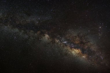 Samanyolu galaksisi, uzun pozlu fotoğraf, tahıllı..