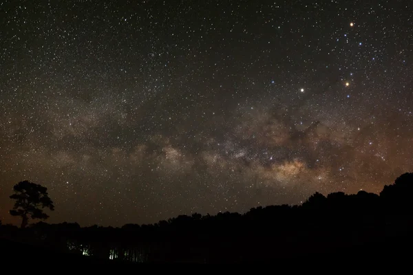 Milky Way at Phu Hin Rong Kla National Park,Phitsanulok Thailand — Stock Photo, Image