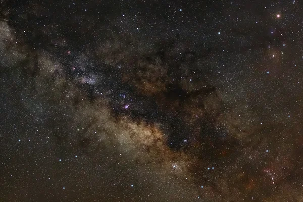 Close-up da Via Láctea Galaxy, Fotografia de longa exposição, com grãos — Fotografia de Stock