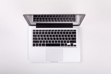 Üstten Görünüm laptop ya da defter çalışma alanı office 