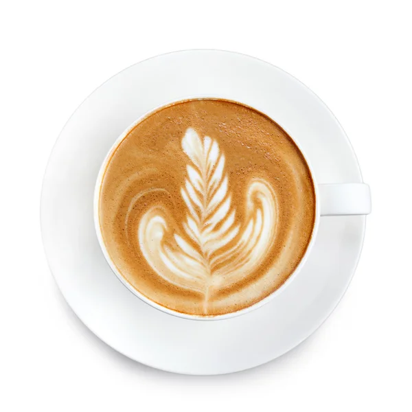 Káva latte umění (pohled shora) — Stock fotografie