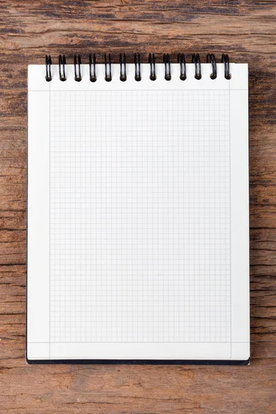 Blank empty notepad on wood background — Stock Photo, Image