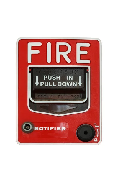 Interruptor de alarme de incêndio em branco — Fotografia de Stock