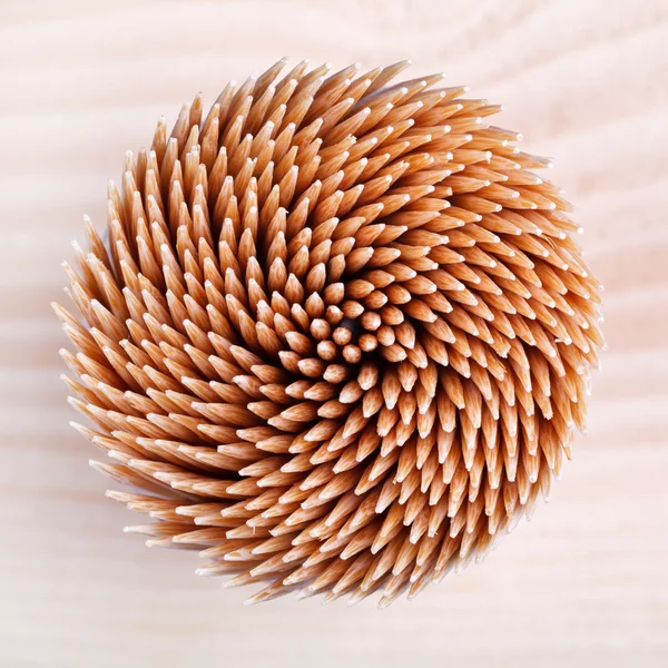 Close-up wooden toothpicks — Stock Photo, Image