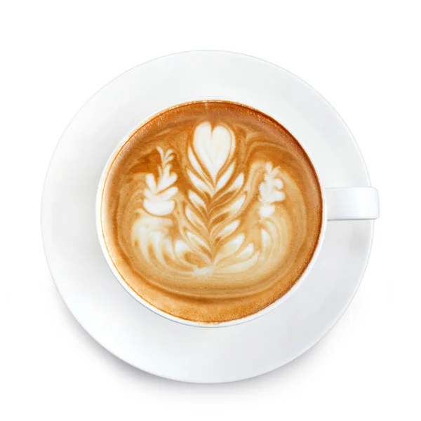 Ovanifrån latte konst kaffe — Stockfoto