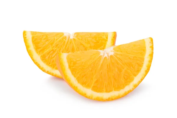 슬라이스 오렌지 흰색 절연 — 스톡 사진
