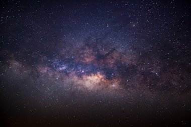 Samanyolu galaksisi, uzun pozlu fotoğraf, tahıllı..