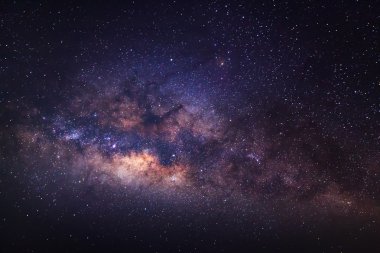 Yakın - Samanyolu kadar uzun pozlama fotoğraf, tahıl ile