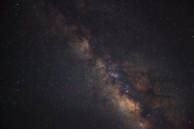 Samanyolu, uzun pozlama fotoğraf, tahıl ile yakın çekim