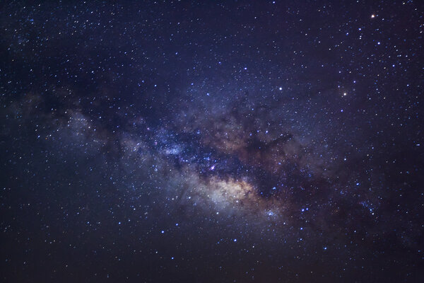 Крупный план галактики Млечный Путь, фотография с большой экспозицией, с гра
