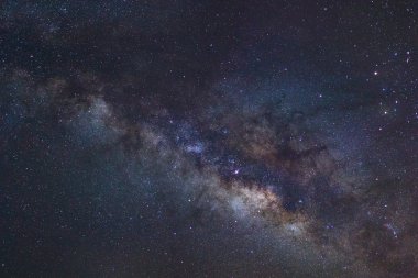 Samanyolu galaksisi, uzun pozlu fotoğraf, tahıllı.