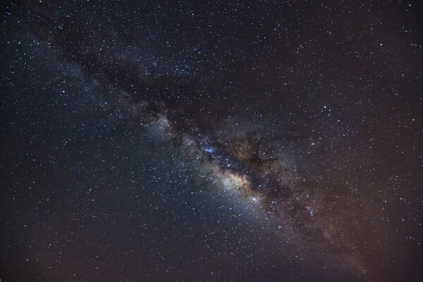 Milky Way Galaxy, Long exposure photo, with grain
