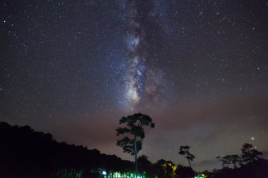Milky Way at Phu Hin Rong Kla National Park,Phitsanulok Thailand clipart