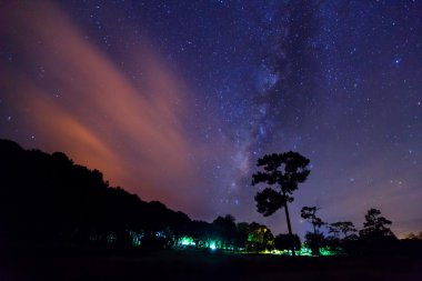 Milky Way at Phu Hin Rong Kla National Park,Phitsanulok Thailand clipart
