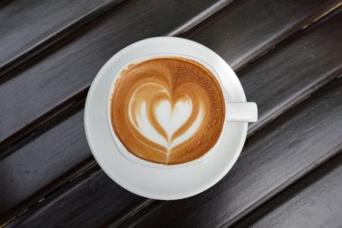 Üstten Görünüm fincan kahve latte