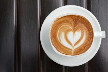 Üstten Görünüm fincan kahve latte