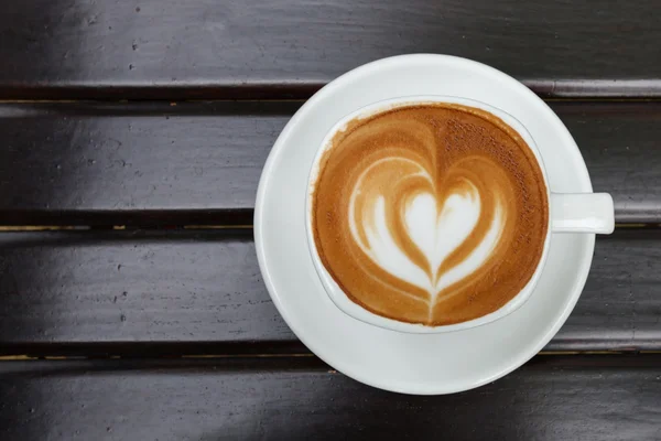 Pohled shora šálek kávy latte — Stock fotografie