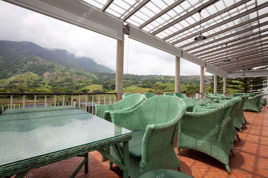 Beautiful terrace lounge with mountain view