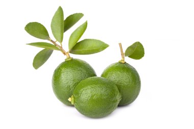 Beyaz arkaplanda yalıtılmış kireç meyvesi