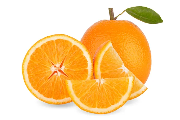 Slice of fresh orange isolated on white backgroun — Stock Photo, Image