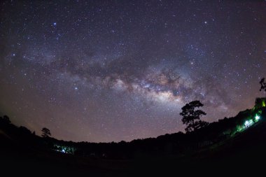 Samanyolu. Uzun pozlama fotoğraf